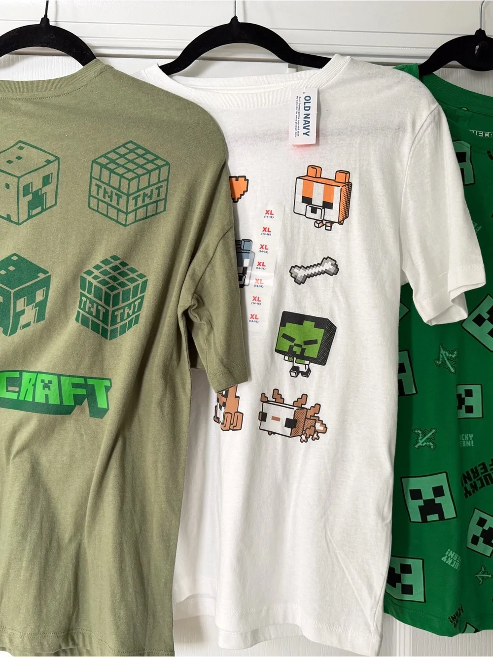 NWT - (3) Old Navy Minecraft Pixel Characters Tees